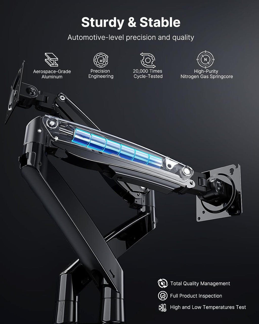 Dual Monitor Stand – Height Adjustable Arms