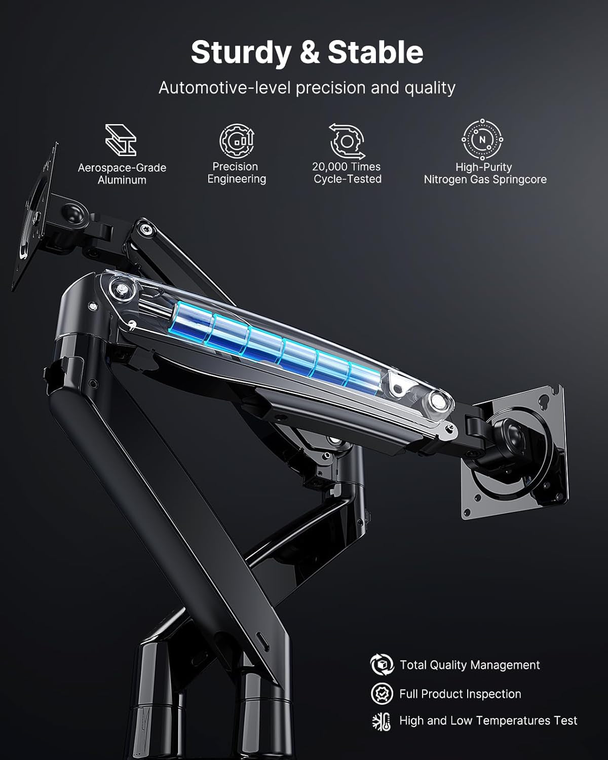 Dual Monitor Stand – Height Adjustable Arms