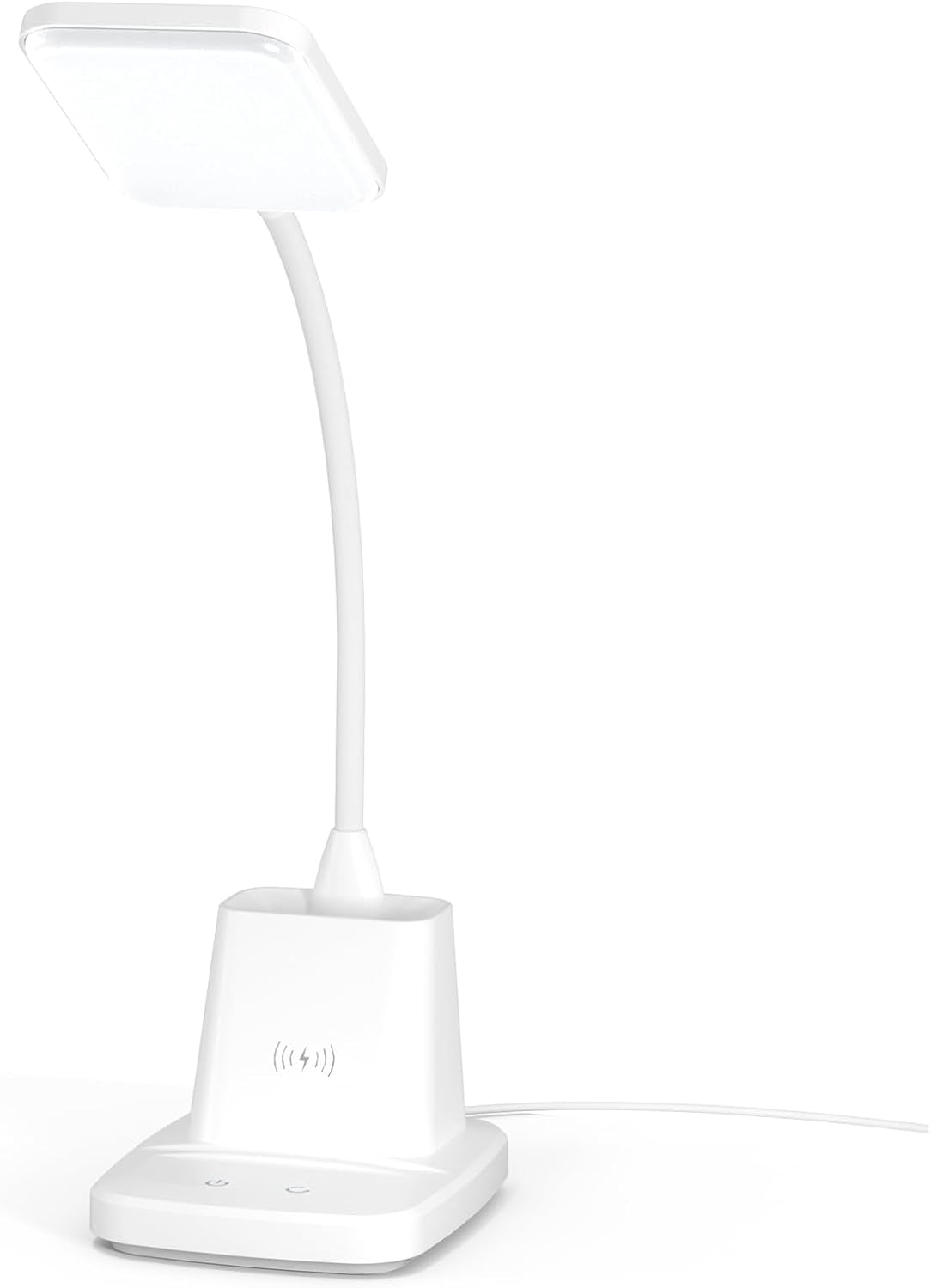 White LED Desk Lamp with Wireless Charger – 800 Lumens