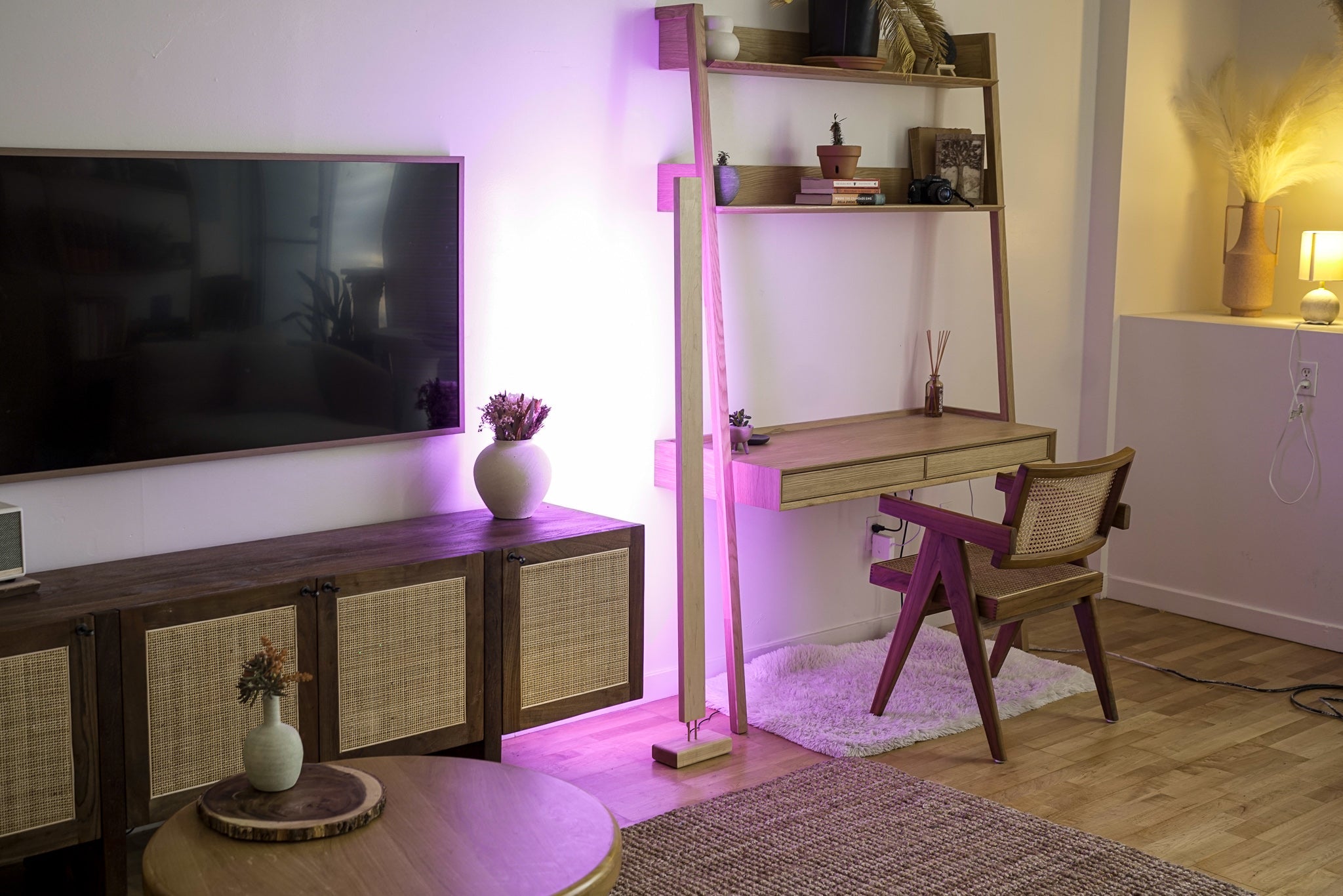 LED Color Changing Hardwood Floor Lamp