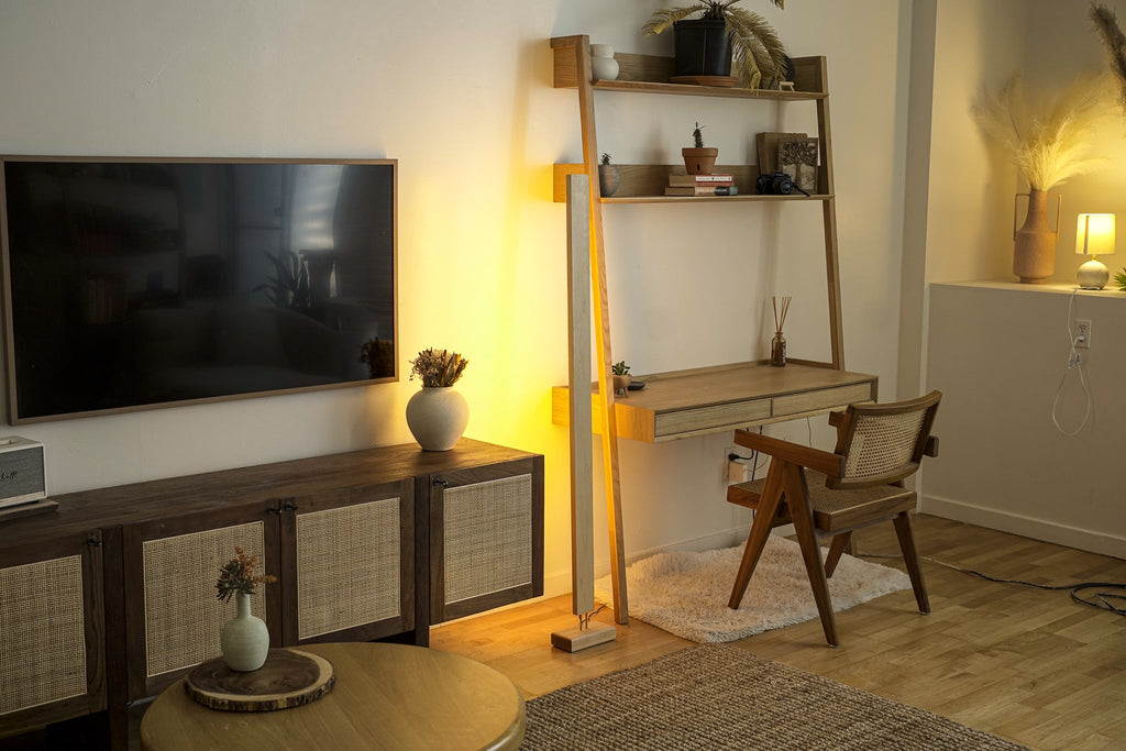 LED Color Changing Hardwood Floor Lamp
