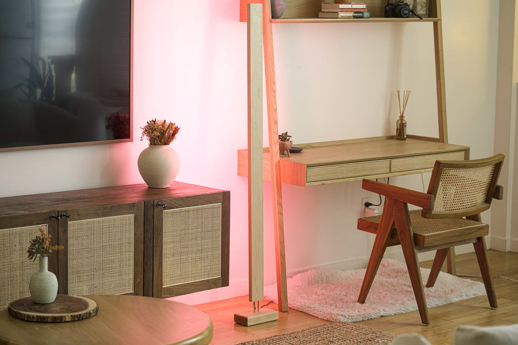 LED Color Changing Hardwood Floor Lamp
