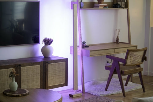 LED Color Changing Hardwood Floor Lamp