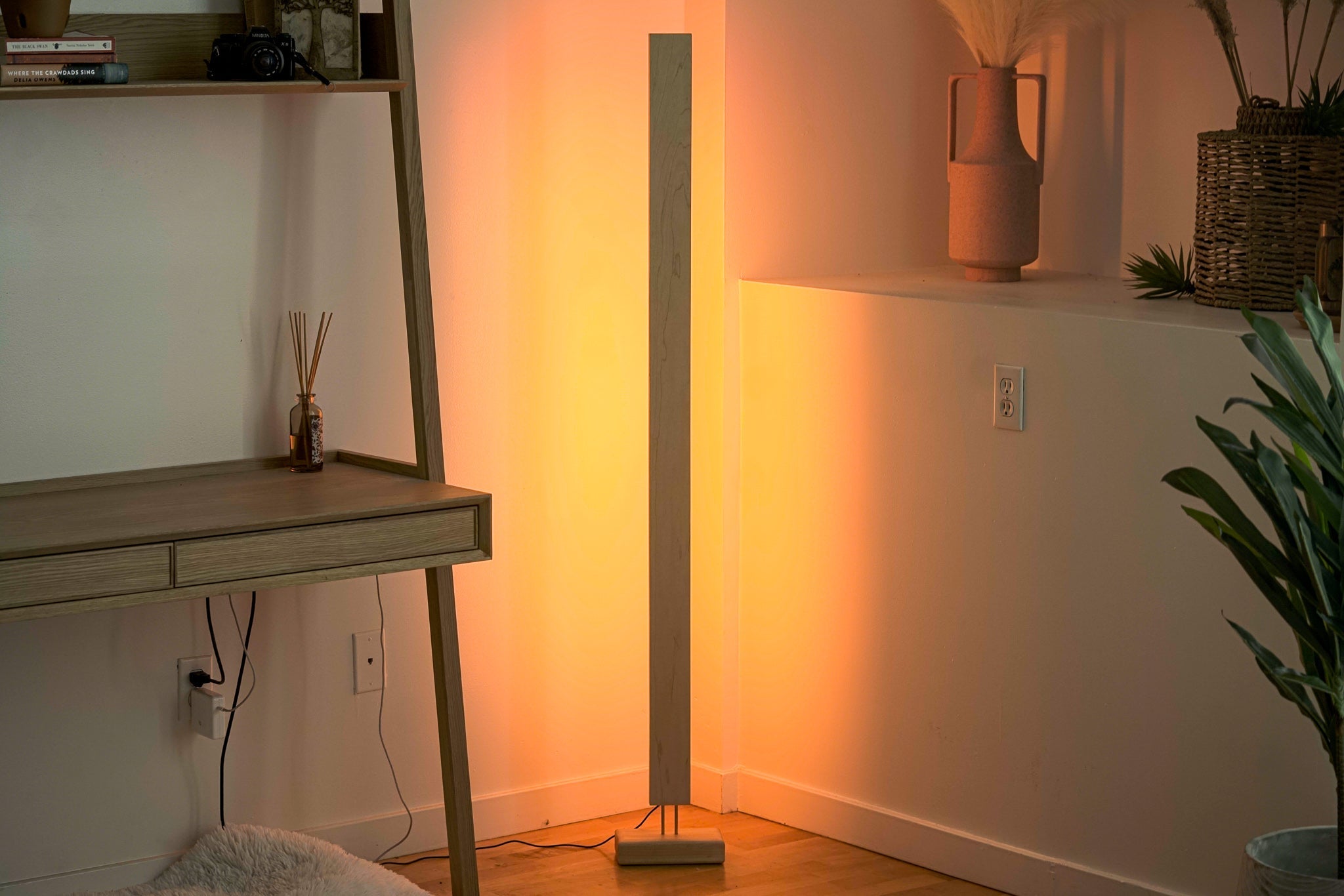 LED Color Changing Hardwood Floor Lamp