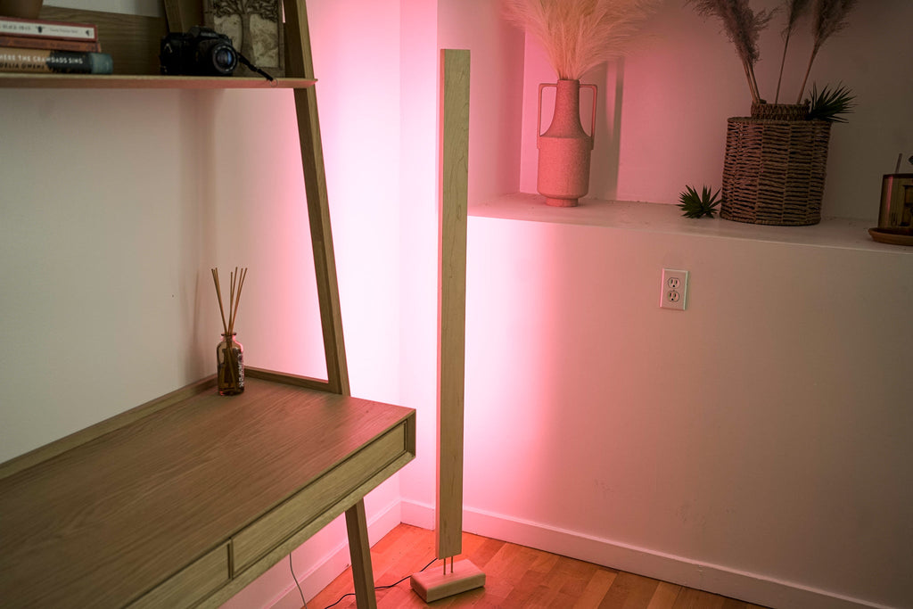 LED Color Changing Hardwood Floor Lamp