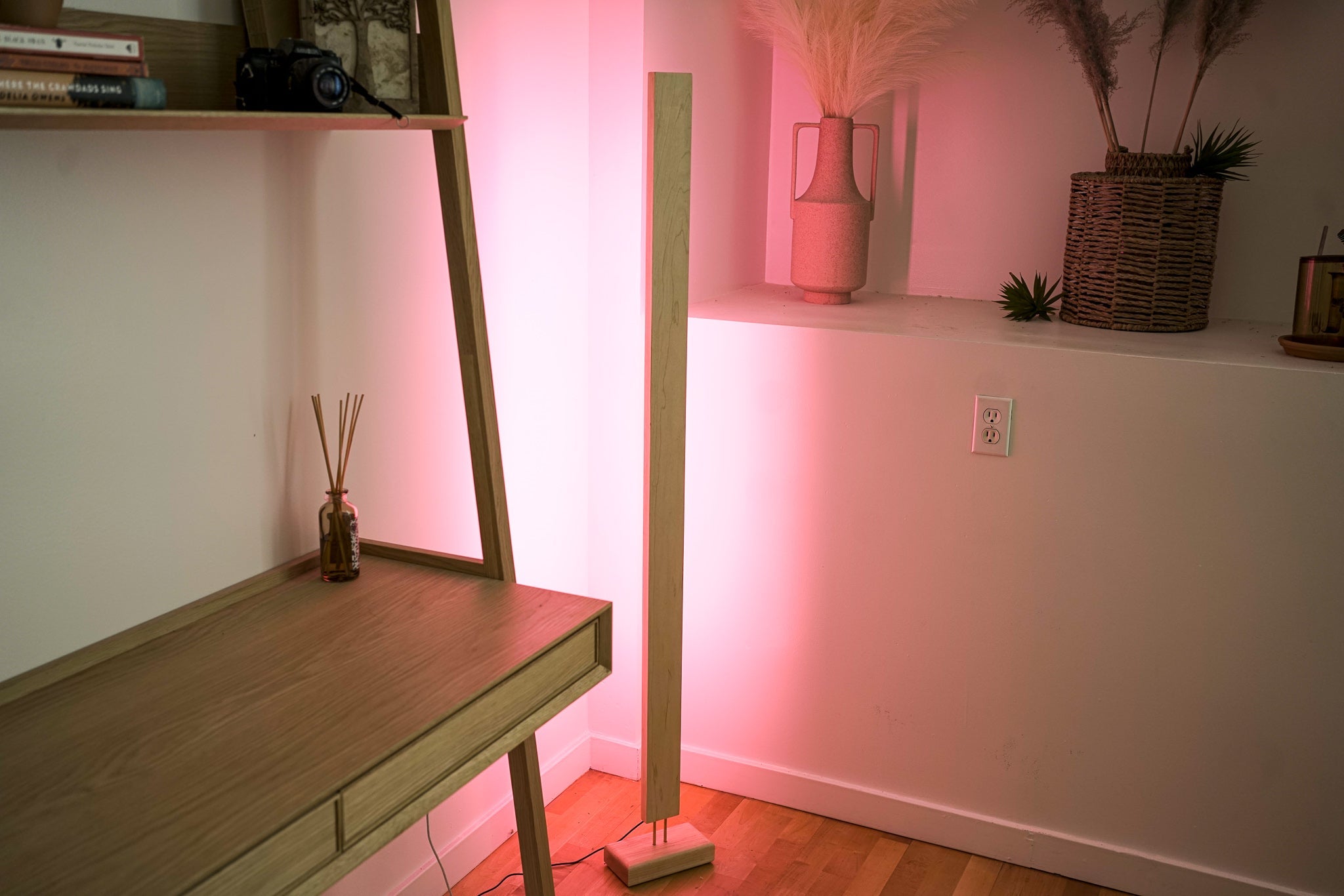 LED Color Changing Hardwood Floor Lamp