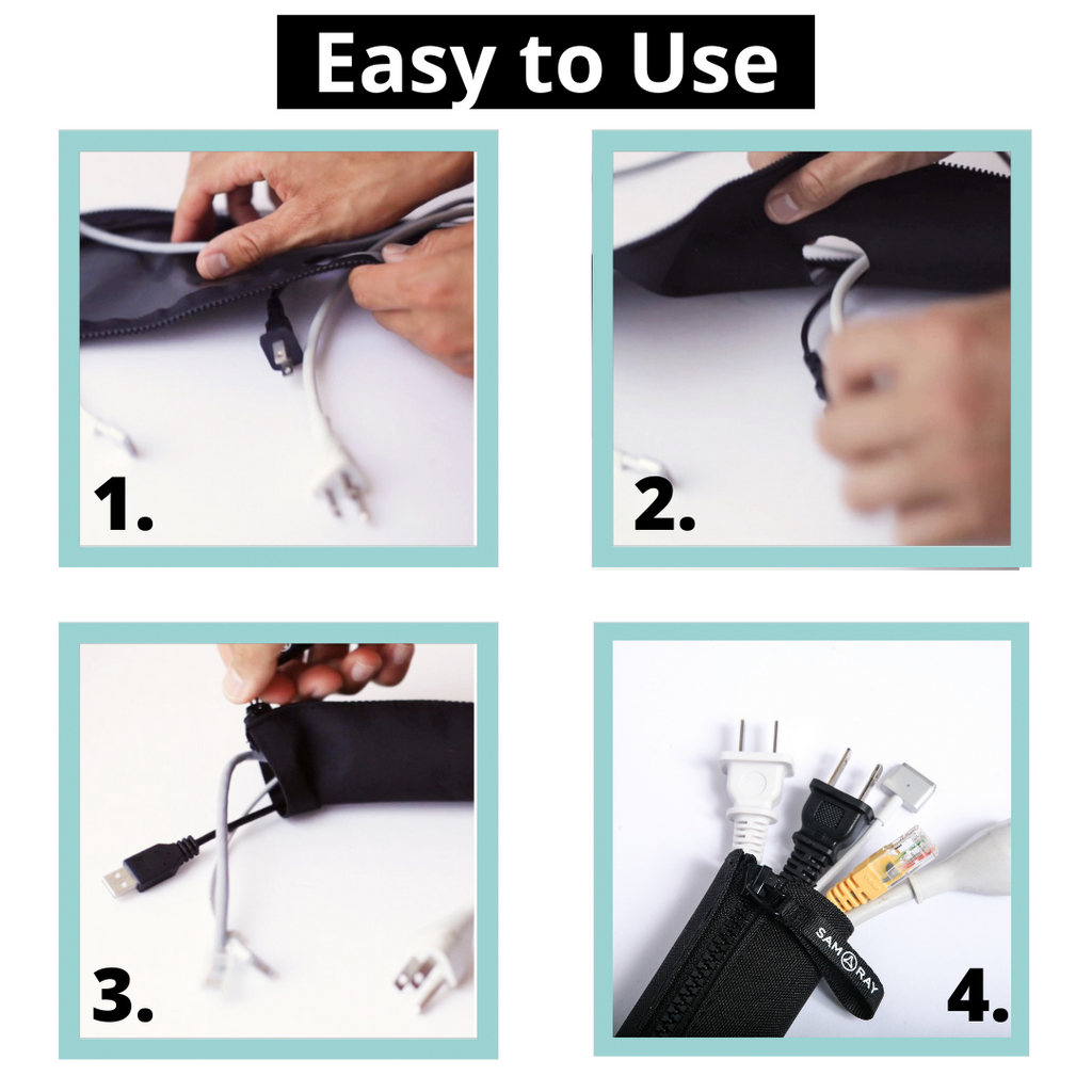 Cable Organizer Sleeve for Desk & Electronics