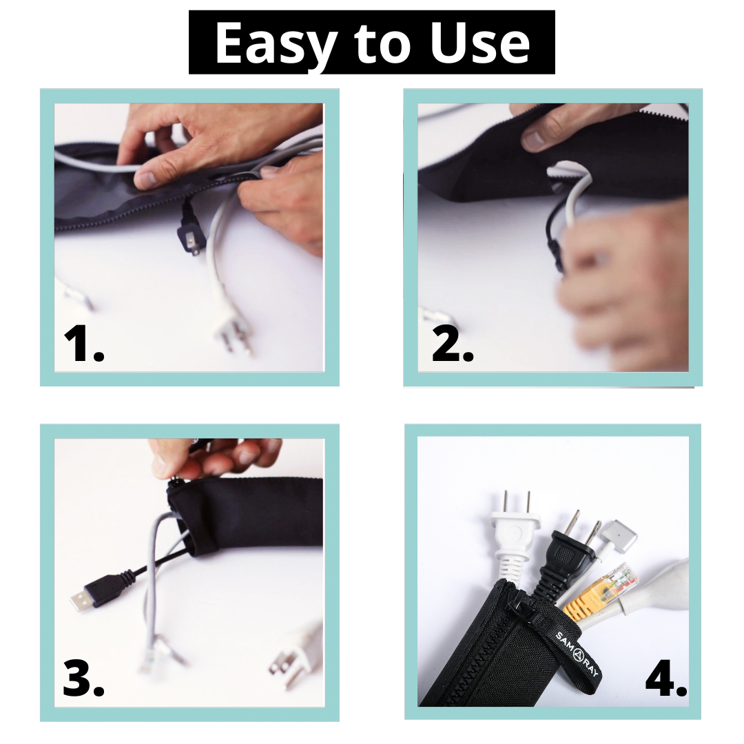 Cable Organizer Sleeve for Desk & Electronics