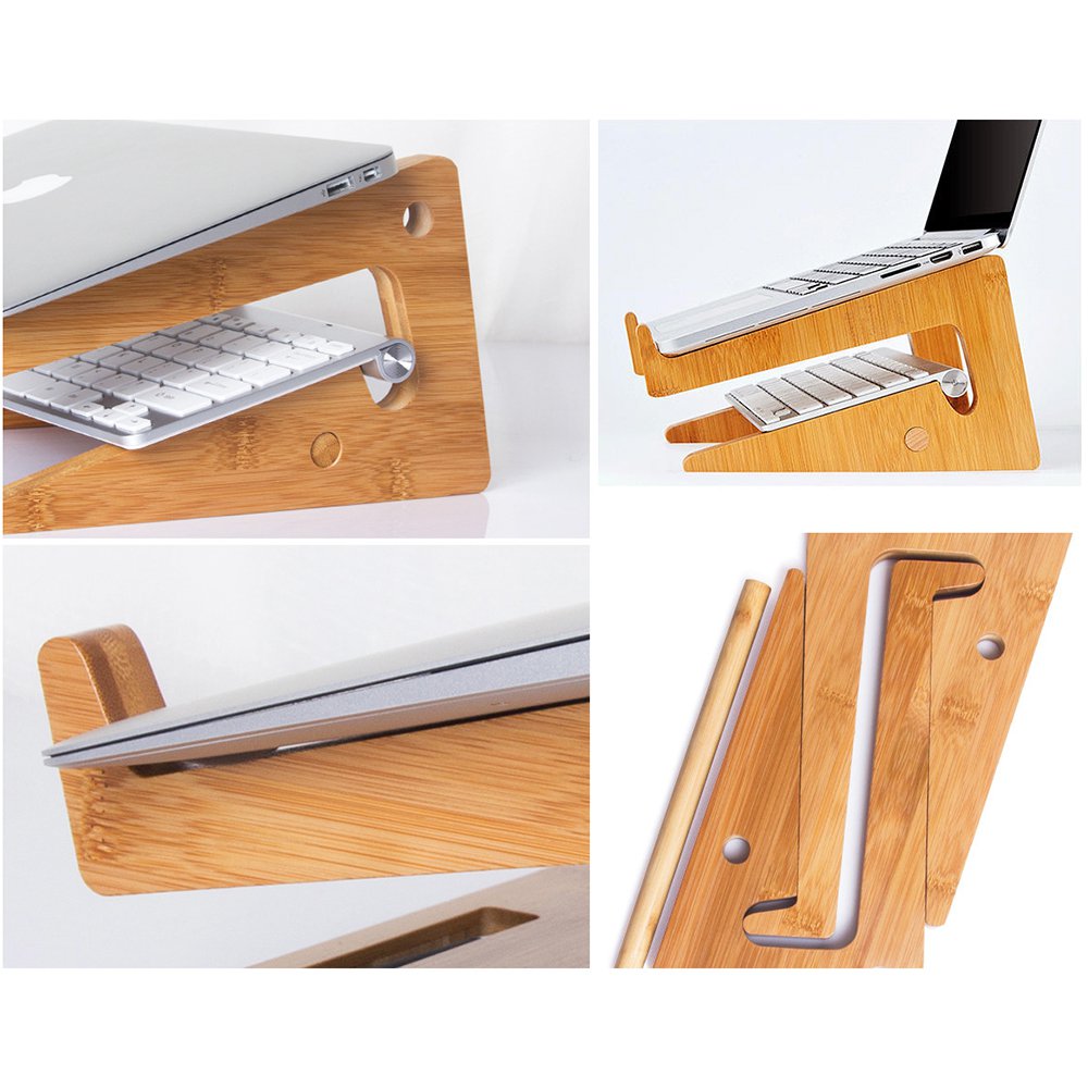 Ergonomic Bamboo Laptop Stand – Cooling & Posture Support